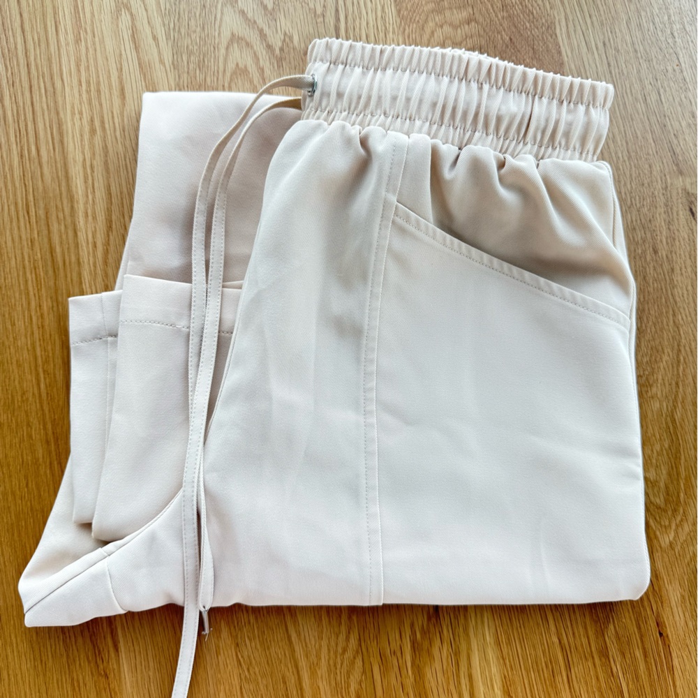 Zara Beige Elastic Waist Pants